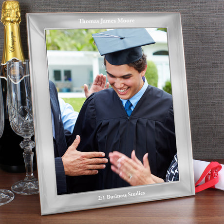 Personalised Any Message 10x8 Silver Photo Frame - Photo Frames at Gift Moments