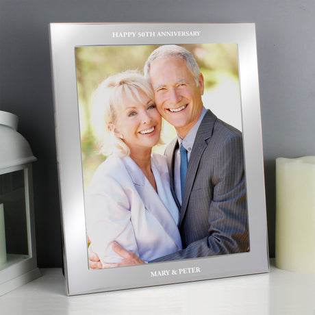 Personalised Any Message 10x8 Silver Photo Frame - Photo Frames at Gift Moments