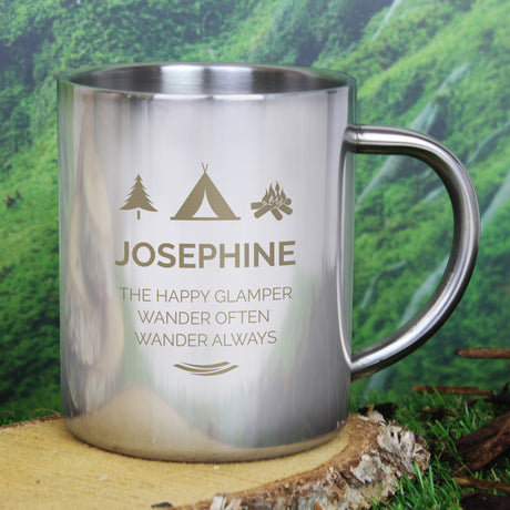 Personalised Wilderness Wanderer Stainless Steel Mug - Outdoor Mugs at Gift Moments