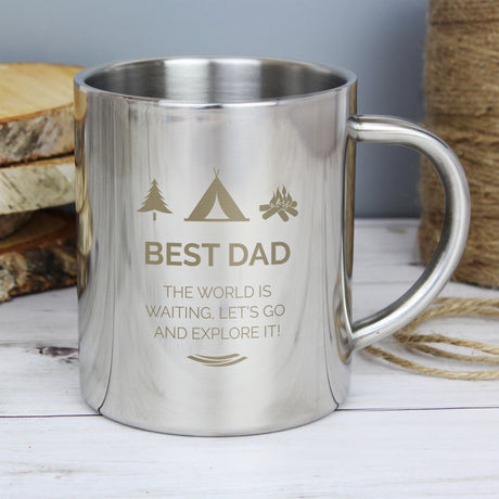 Personalised Wilderness Wanderer Stainless Steel Mug - Outdoor Mugs at Gift Moments