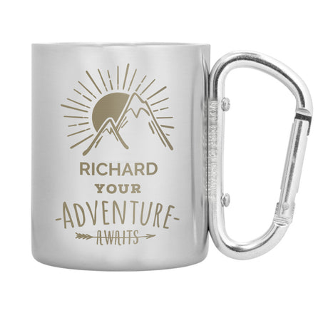 Personalised Adventure Awaits Stainless Steel Mug - Outdoor Mugs at Gift Moments