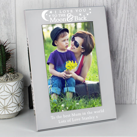 Personalised To the Moon and Back Silver Photo Frame Default Title - Photo Frames at Gift Moments