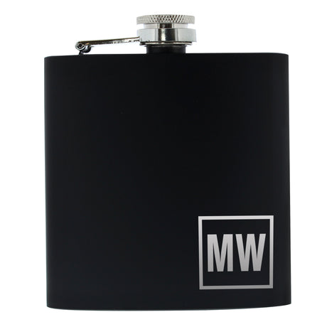 Personalised Initials Black Hip Flask - Hip Flasks at Gift Moments