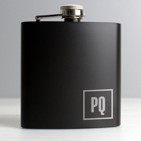 Personalised Initials Black Hip Flask - Hip Flasks at Gift Moments