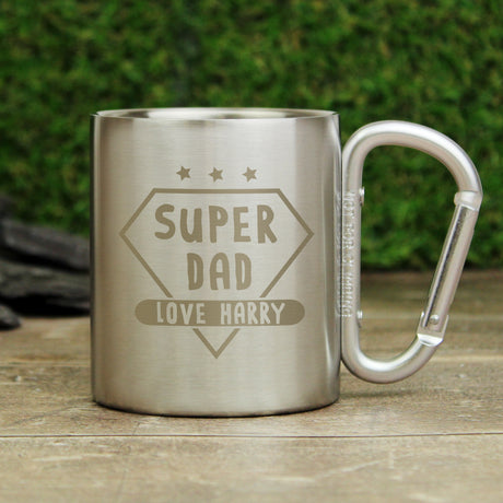 Personalised Super Dad Stainless Steel Mug - Outdoor Mugs at Gift Moments