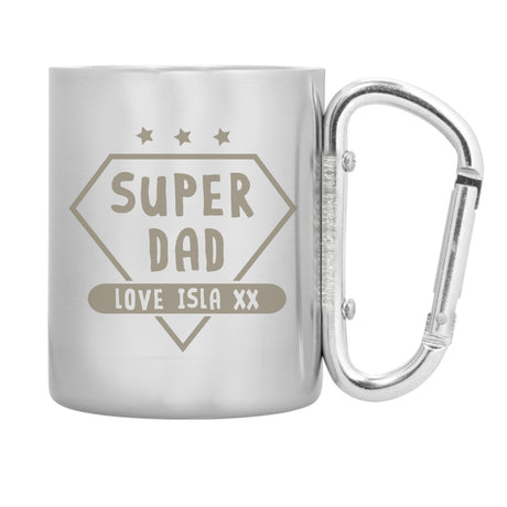 Personalised Super Dad Stainless Steel Mug - Outdoor Mugs at Gift Moments