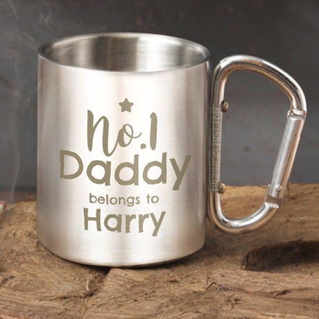 Personalised No.1 Daddy Stainless Steel Mug - Outdoor Mugs at Gift Moments