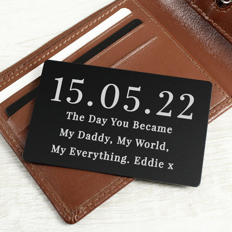 Personalised Special Date Black Wallet Card - Keepsakes at Gift Moments