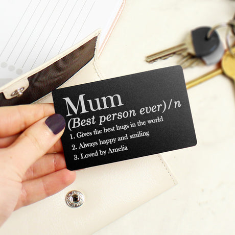 Personalised Definition Black Wallet Card - Keepsakes at Gift Moments