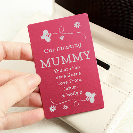 Personalised Bee Cerise Wallet Card - Keepsakes at Gift Moments