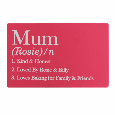 Personalised Definition Cerise Wallet Card - Keepsakes at Gift Moments