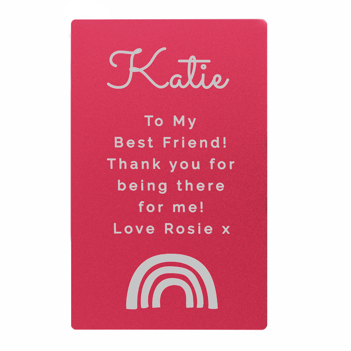 Personalised Rainbow Cerise Wallet Card - Keepsakes at Gift Moments