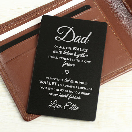 Personalised Of All The Walks Black Wallet Card Default Title - Keepsakes at Gift Moments