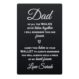 Personalised Of All The Walks Black Wallet Card - Keepsakes at Gift Moments