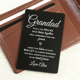 Personalised Of All The Walks Black Wallet Card - Keepsakes at Gift Moments