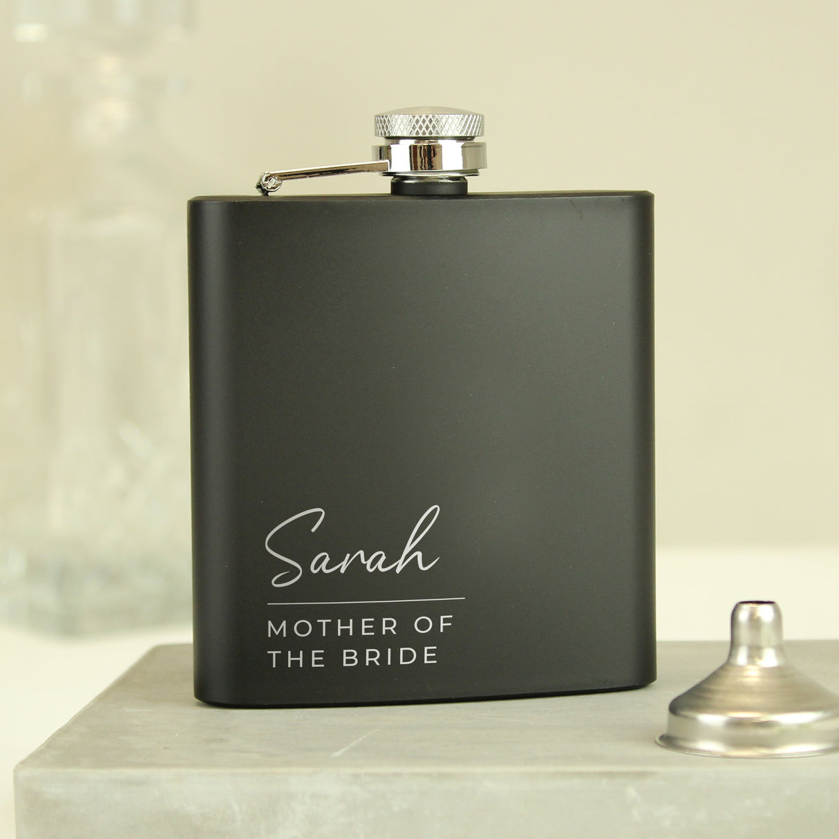 Personalised Black Stainless Steel Hip Flask: 4 - Hip Flasks By Gift Moments