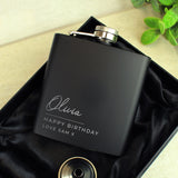 Personalised Black Stainless Steel Hip Flask: 8 - Hip Flasks By Gift Moments