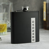 Personalised Name Only Black Hip Flask Default Title - Hip Flasks at Gift Moments