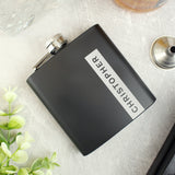 Personalised Name Only Black Hip Flask - Hip Flasks at Gift Moments