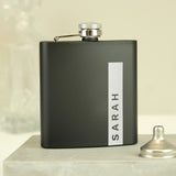 Personalised Name Only Black Hip Flask - Hip Flasks at Gift Moments