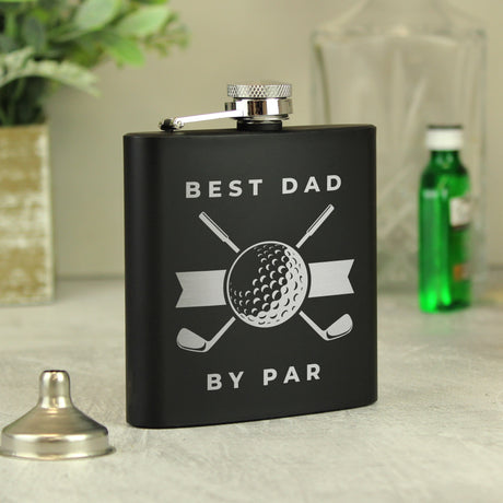 Personalised Golf Black Hip Flask - Hip Flasks at Gift Moments