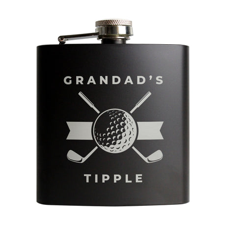 Personalised Golf Black Hip Flask - Hip Flasks at Gift Moments