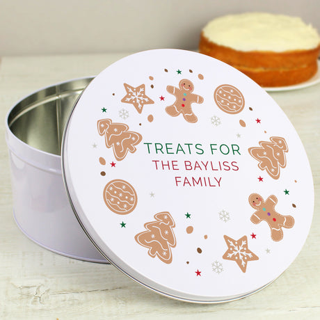 Personalised Christmas Cookies Cake Tin - Storage at Gift Moments