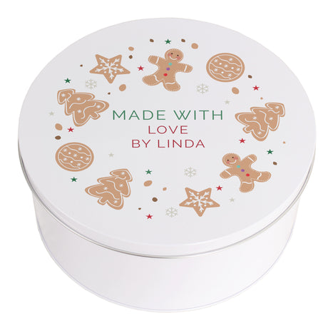 Personalised Christmas Cookies Cake Tin - Storage at Gift Moments