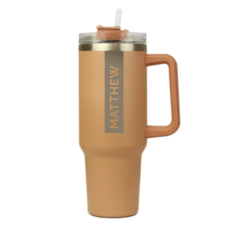 Personalised 40oz Brown Travel Cup - Travel Mugs at Gift Moments