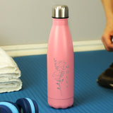 Personalised Floral Pink Metal Insulated Drinks Bottle - Water Bottles at Gift Moments