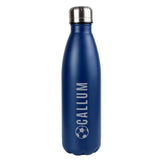 Personalised Football Navy Metal Insulated Drinks Bottle - Water Bottles at Gift Moments