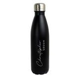 Personalised Two Lines Black Metal Insulated Drinks Bottle - Water Bottles at Gift Moments