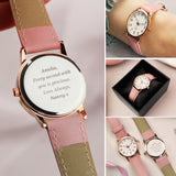 Personalised Girls Pink & Rose Gold Watch: 3 - Watches By Gift Moments