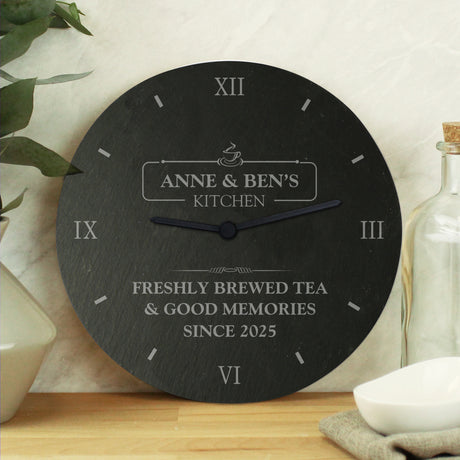 Personalised Kitchen Slate Clock - Clocks at Gift Moments