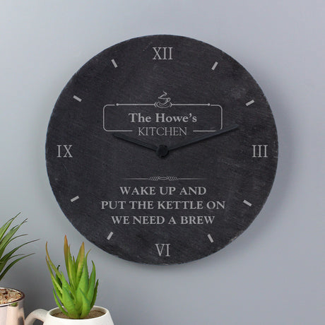 Personalised Kitchen Slate Clock - Clocks at Gift Moments