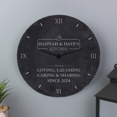 Personalised Kitchen Slate Clock - Clocks at Gift Moments