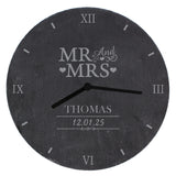 Personalised Mr & Mrs Slate Clock - Clocks at Gift Moments