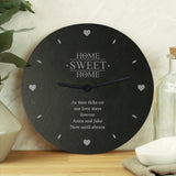 Personalised Slate Clock - Home Sweet Home: 3 - Clocks By Gift Moments