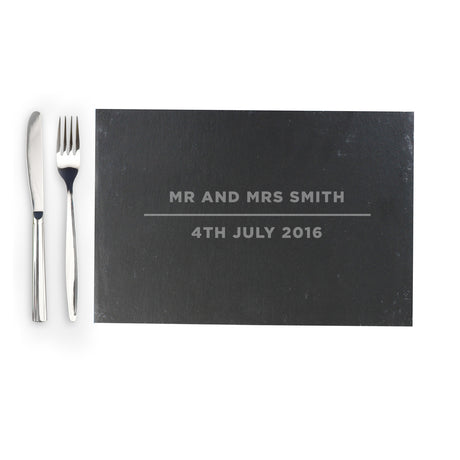 Personalised Classic Slate Rectangle Placemat - Placemats at Gift Moments