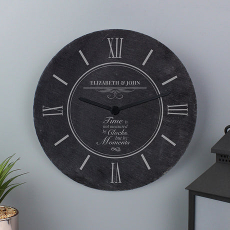 Personalised Moments Slate Clock - Clocks at Gift Moments