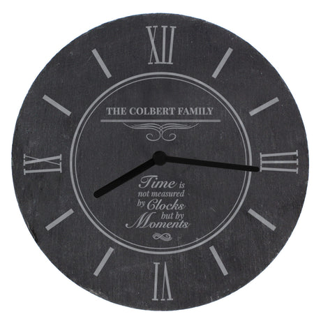 Personalised Moments Slate Clock - Clocks at Gift Moments