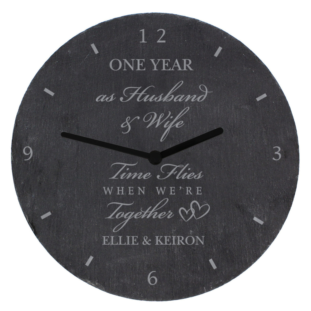 Personalised Anniversary Slate Clock - Clocks at Gift Moments