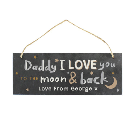 Personalised To the Moon and Back Hanging Slate Plaque - Signs & Plaques at Gift Moments