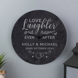 Personalised Love Laughter Slate Clock - Clocks at Gift Moments