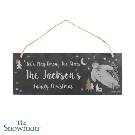 Personalised The Snowman Magical Adventure Hanging Slate Plaque - Signs & Plaques at Gift Moments