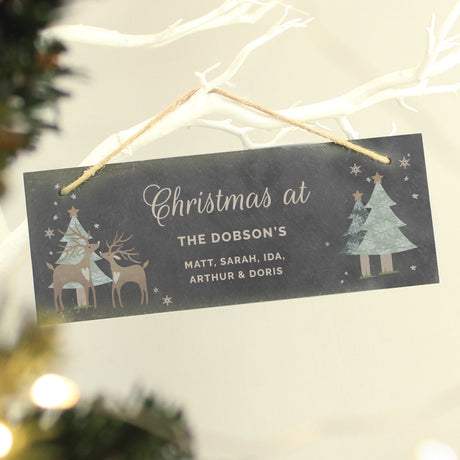 Personalised Christmas Reindeer Hanging Slate Plaque - Signs & Plaques at Gift Moments