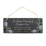 Personalised Memorial Floral Slate Hanging Ornament - Signs & Plaques at Gift Moments