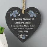 Personalised Memorial Forget Me Not Slate Heart Default Title - Decorations at Gift Moments