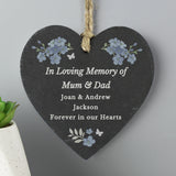 Personalised Memorial Forget Me Not Slate Heart - Decorations at Gift Moments