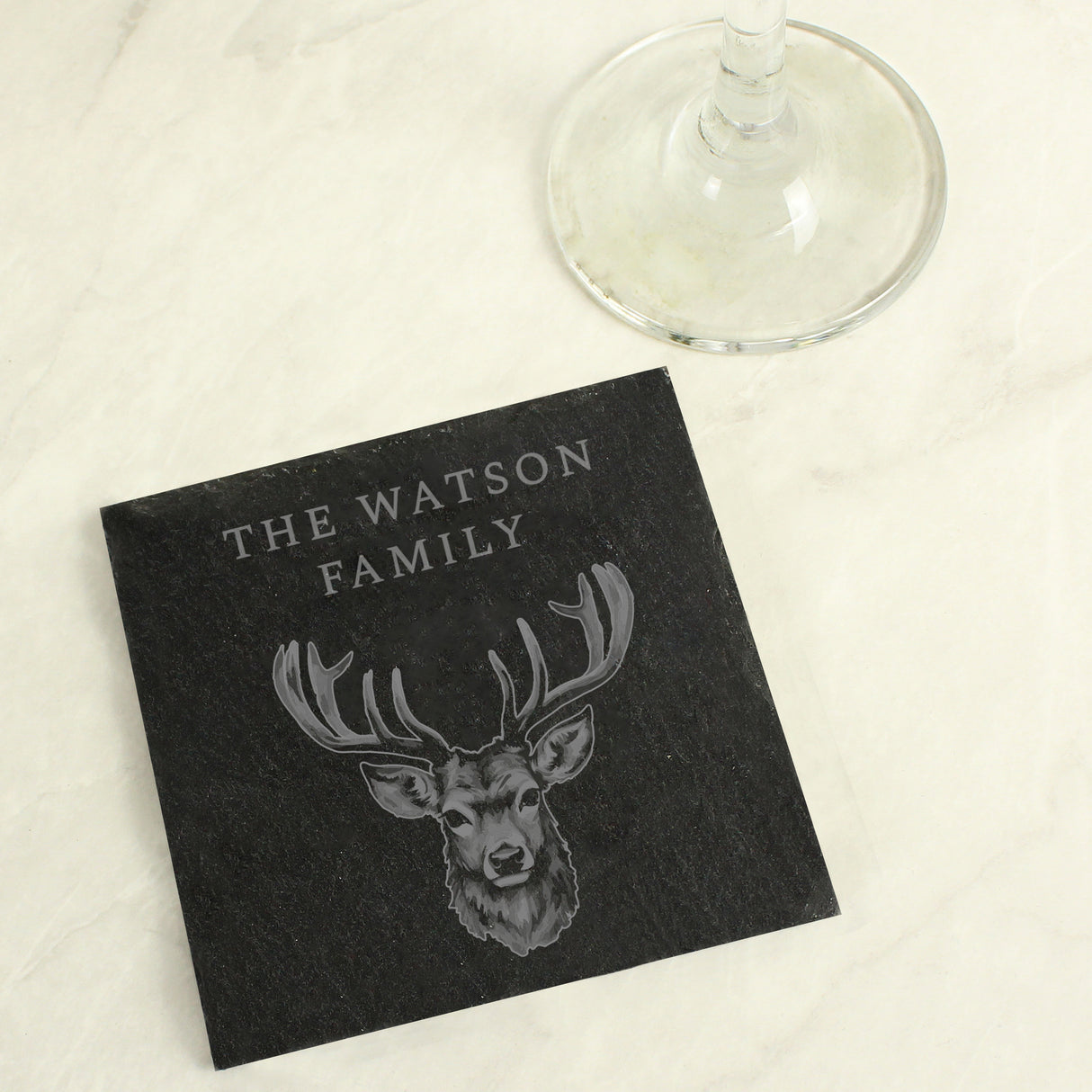 Personalised Stag Slate Coaster Default Title - Coasters at Gift Moments